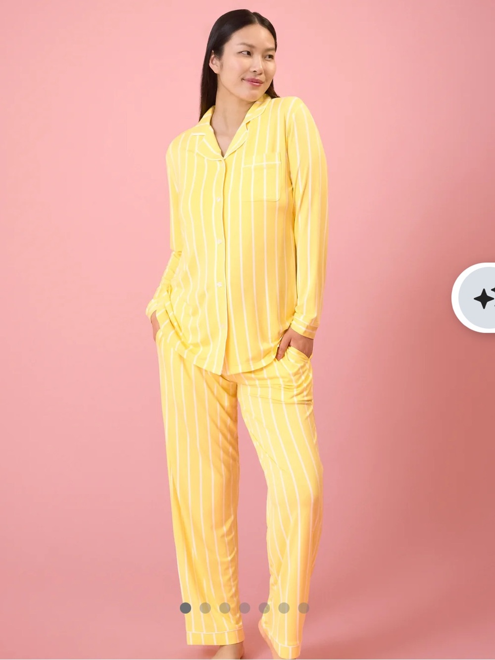 Kindred Bravely Yellow & White Striped Pajama Set